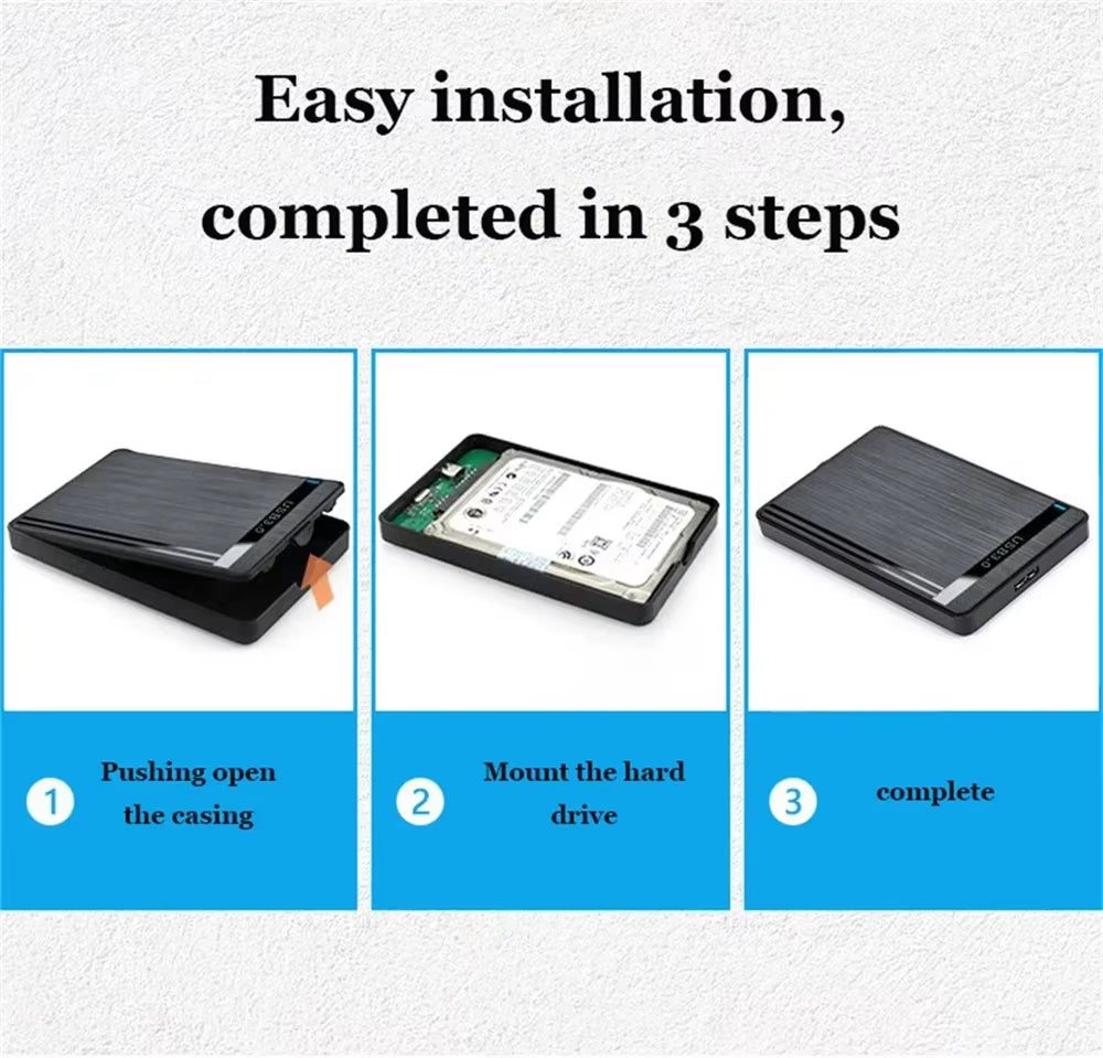 2.5-Inch SSD Solid State Mechanical Serial Port SATA Toolless Micro Interface USB 3.0 External Mobile Hard Disk Case